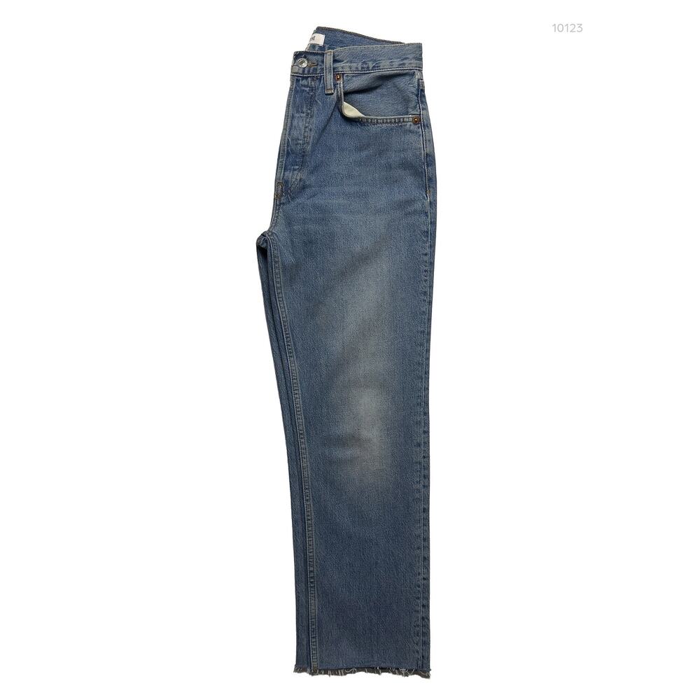 RE/DONE 70s Stove Pipe Jeans 26 Medium Vain Raw Hem 188-3WSTV27-11 - Picture 9 of 11